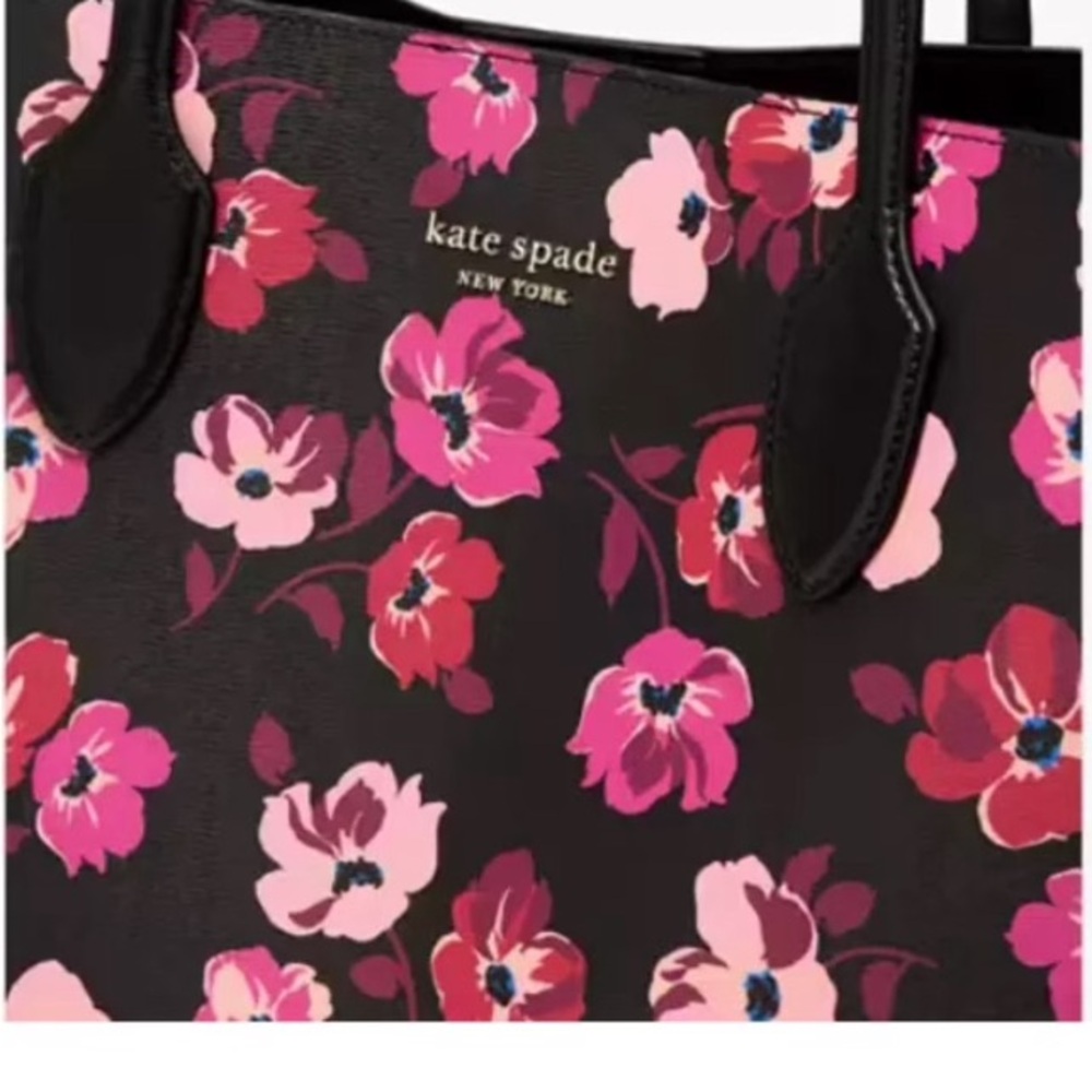 Kate Spade Black and Pink Floral Tote